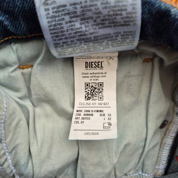 Diesel Tapered Jeans 2006 D-Fining Men's 33 - Picture 14 of 15